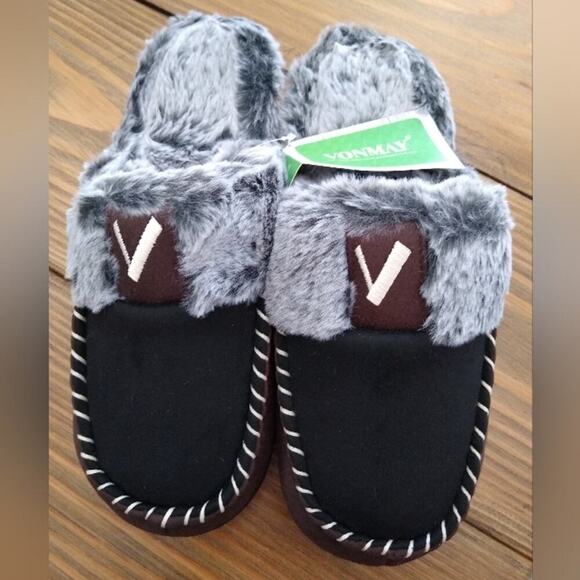 [H157] VONMAY Comfy Fuzzy House Memory Slipper Foam Slip - Warm Moccasin Style - Picture 7 of 12